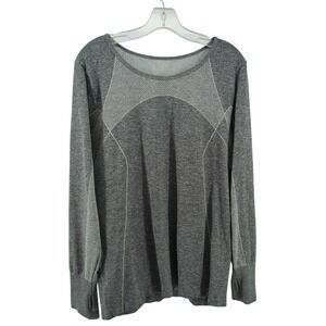 Everlast Sport Long Sleeve Athletic Top Womens XL Gray Workout Thumb Hole Active